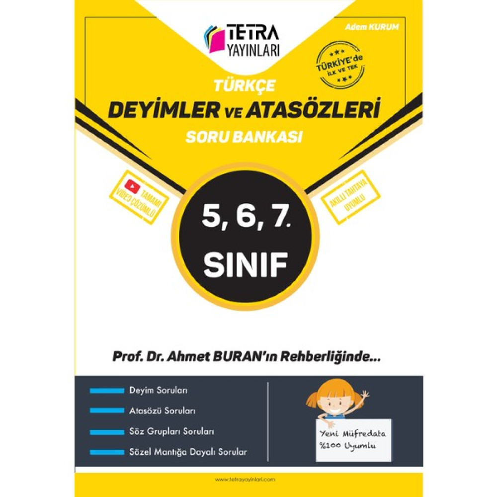 Tetra Yayınları 5-6-7. Sınıf Türkçe Deyimler ve Atasözleri Soru Bankası Ders Sınav Kitapları Fiyatı