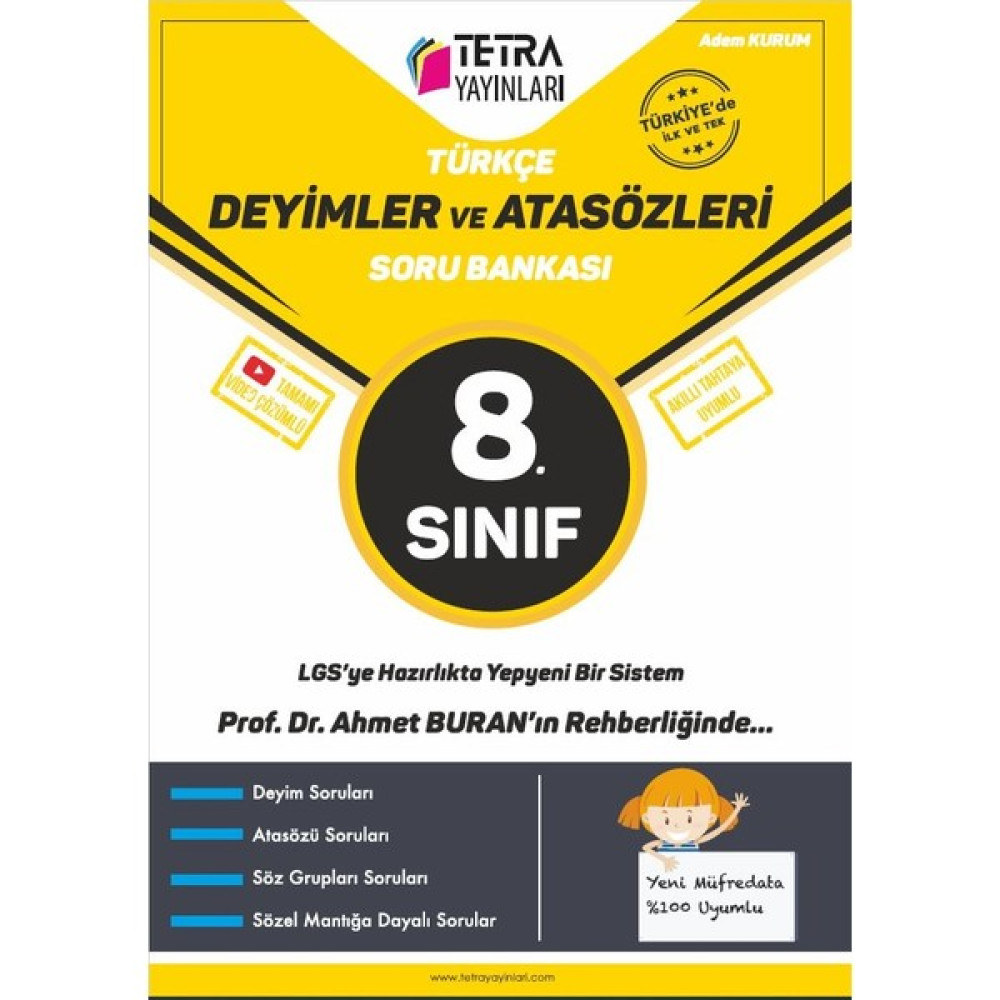 Tetra Yayınları 8.sınıf Türkçe Deyimler ve Atasözleri Soru Bankası Ders Sınav Kitapları Fiyatı