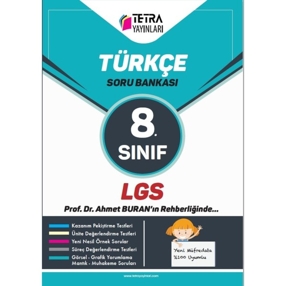 Tetra Yayınları Türkçe 8. Sınıf LGS Soru Bankası Ders Sınav Kitapları Fiyatı