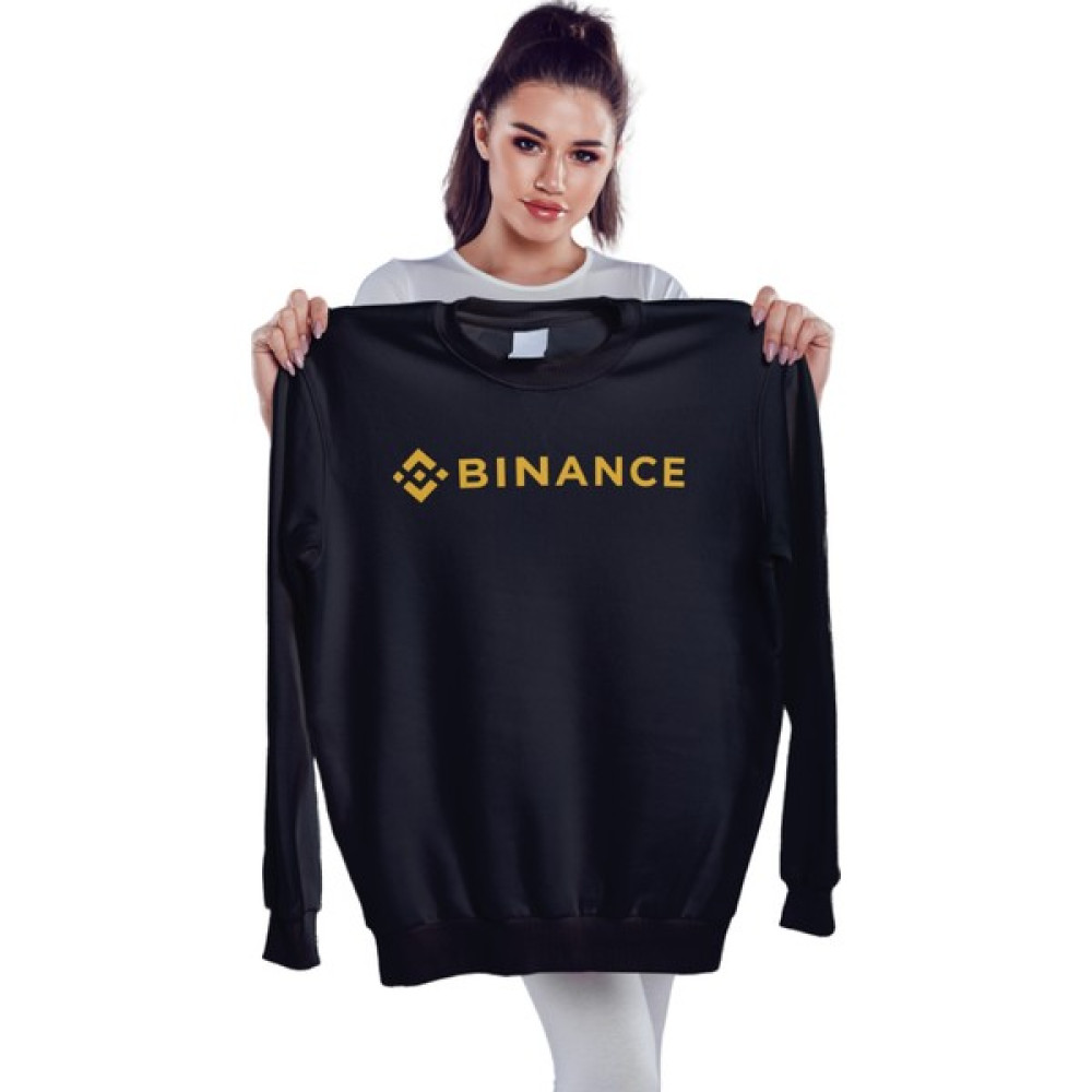 Texclusive Binance Sweatshirt Siyah Oversize Bisiklet Yaka Sweat Erkek Sweatshirt Fiyatı