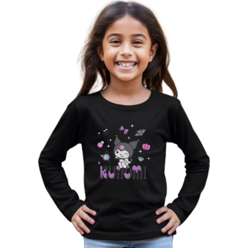 Texclusive Kuromi Uzun Kol Çocuk Tişört Siyah Kız Çocuk T-shirt Fiyatı