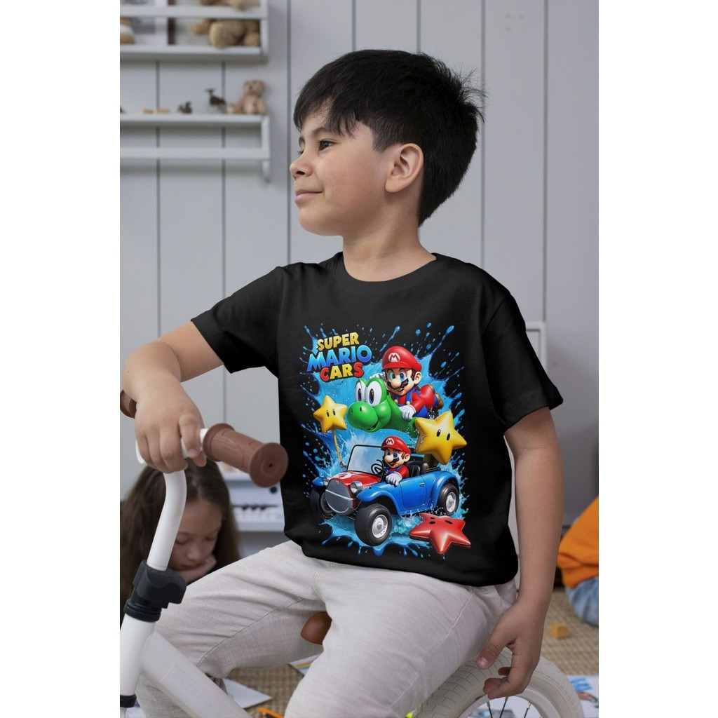 Texclusive Süper Mario Tshirt Çocuk Tişört Cars 14 Siyah Giyim & İç Giyim Fiyatı