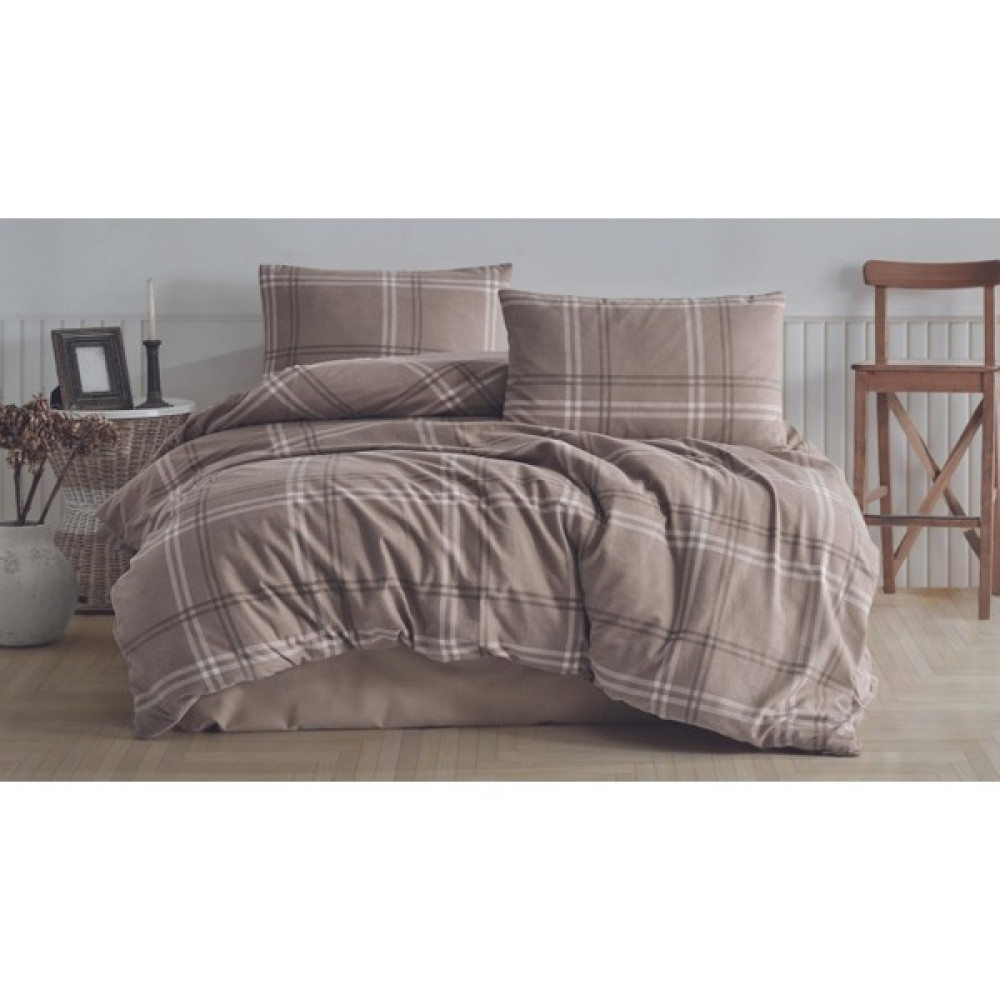 Textilevalley Flanel (Pazen) Pazen Nevresim Takımı Çift Kişilik %100 Pamuklu Burbery (Kahverengi) Renk FN101 - Kahve - 200 x 220 cm Nevresim Takımı Fiyatı