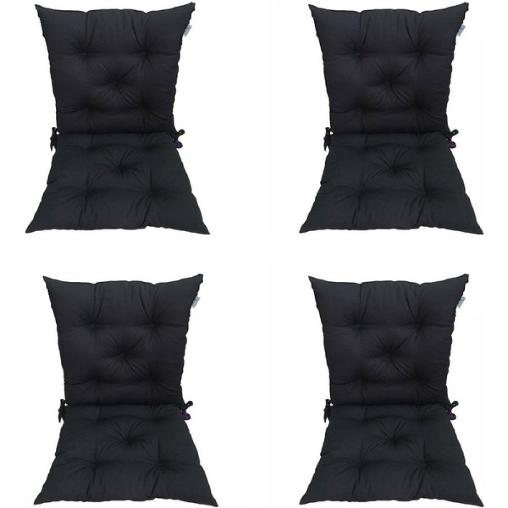 Tezkotekstil 4'Lü Kombin Arkalıklı Pofidik Kare Sandalye Minderi 40 x 85 cm Siyah Masa - Sandalye & Tabure Fiyatı