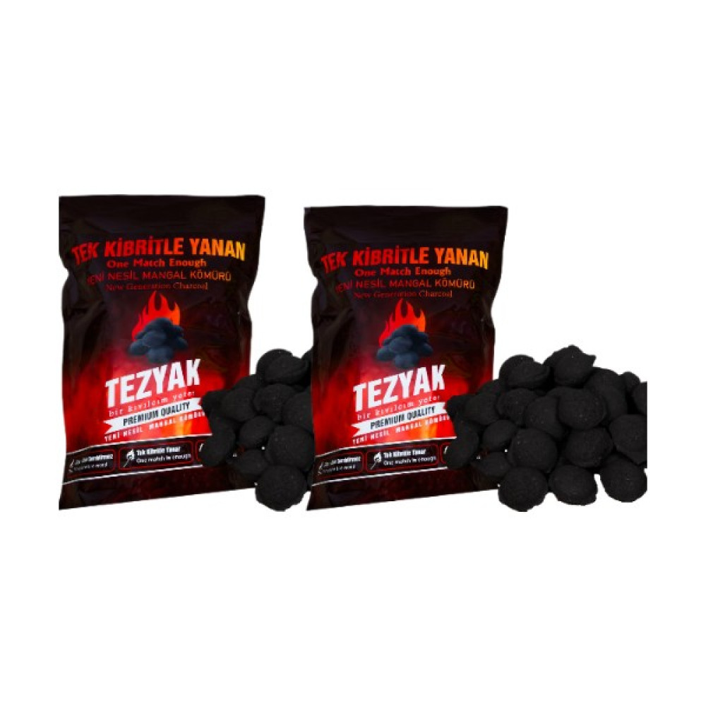 Tezyak Klasik Tek Kibritle Yanan Yeni Nesil Mangal Kömürü (2 Paket x 2 kg ) 4 kg - Siyah - 2 Adet Oto Boyaları Fiyatı