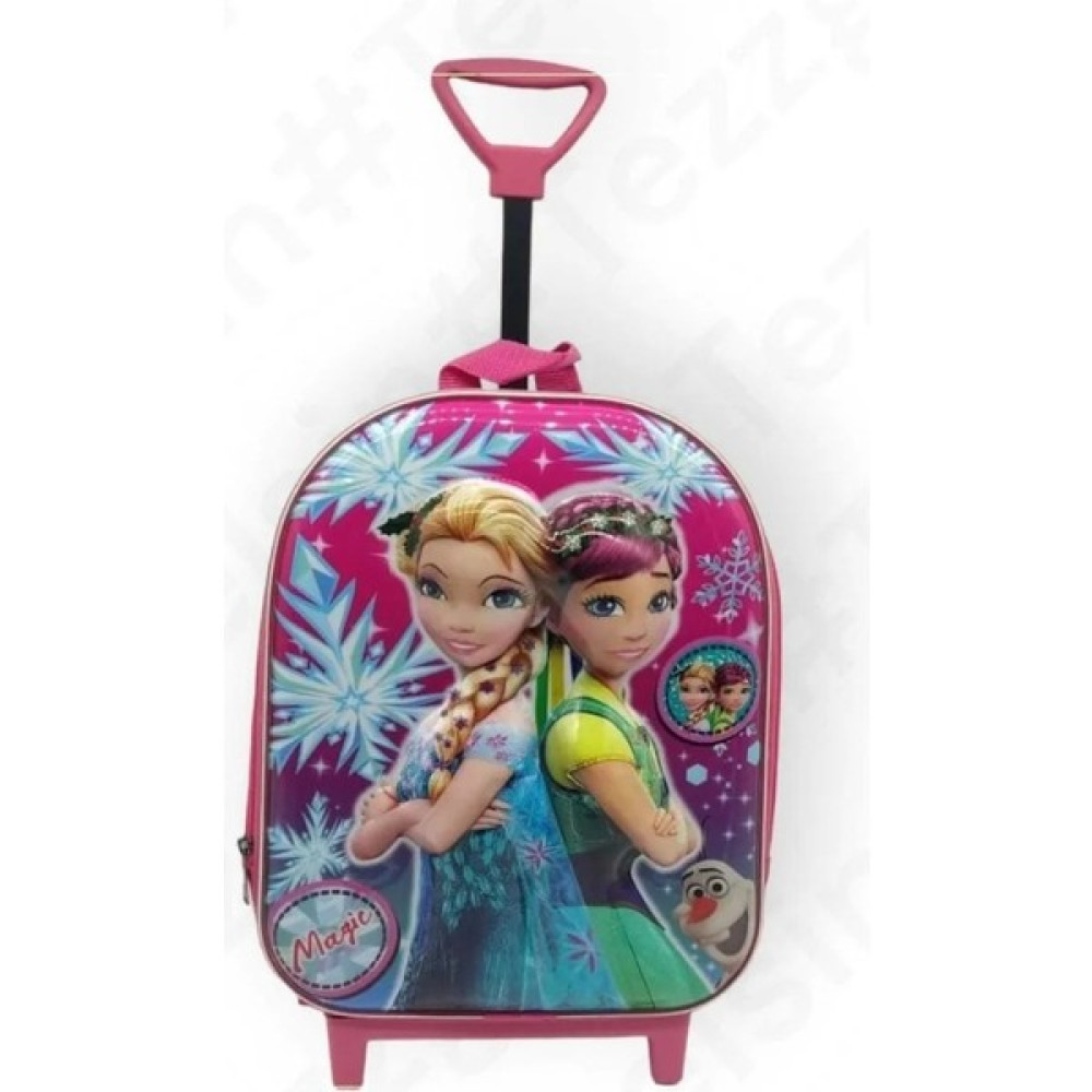 Tezzgelsin Kız Çocuk Kreş Anaokulu Frozen Elsa Kardeşler 5d Baskı Tekerli Çekçekli Okul Çantası Sırt Çantası - Renkli Okul & Evrak Çantaları Fiyatı
