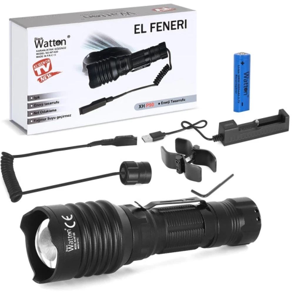 Tg-10 Şarjlı Profesyonel Av Feneri Wt-620 El Feneri Fiyatı