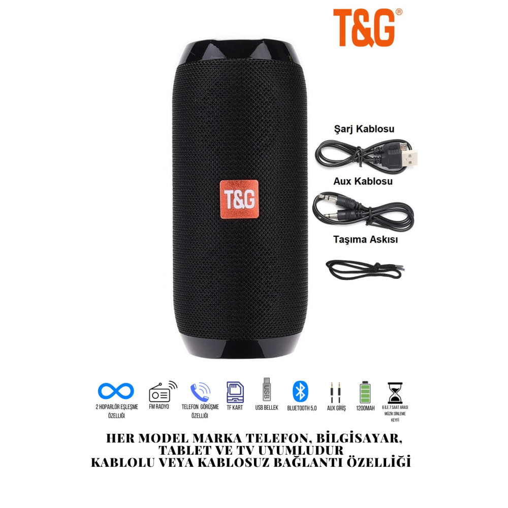 TG 117 Bluetooth Hoparlör Kablosuz Taşınabilir Ses Bombası Extra Bass Siyah Bluetooth Hoparlör Fiyatı