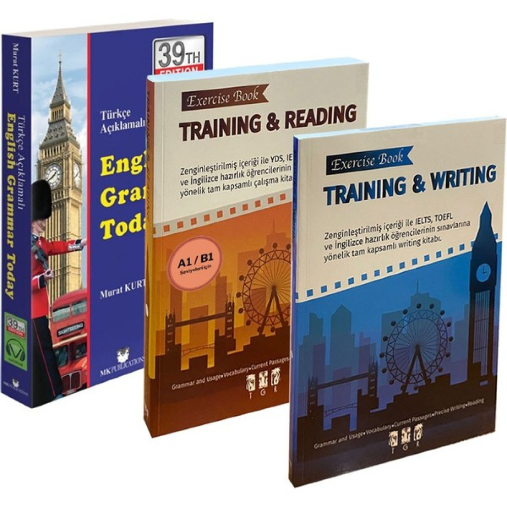 TGR English Grammar Today (Ingilizce Gramer Kitabı) + Training & Reading (Okuma ve Alıştırma Kitabı) +Training & Writing (Ingilizce Yazma Kitabı) Yabancı Dil Kitapları Fiyatı