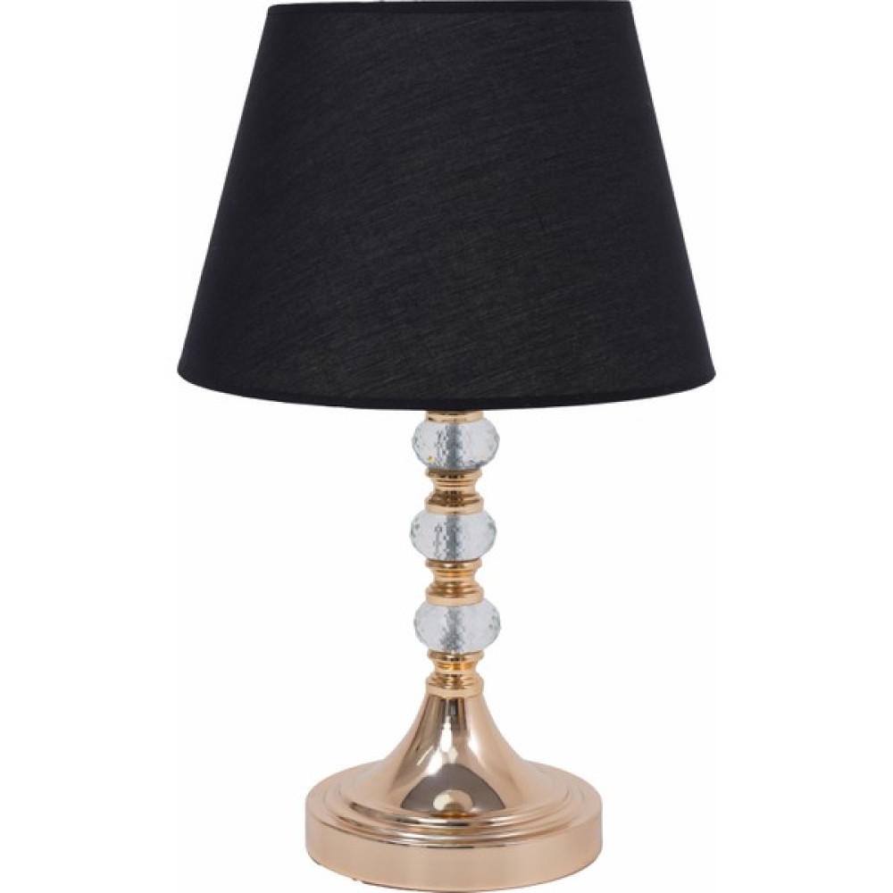 TH Toptancı Home TH-250036 - Gold Renk Metal Ayaklı Kristal Cam Abajur Masa Lambası - Siyah Masa Lambası Fiyatı
