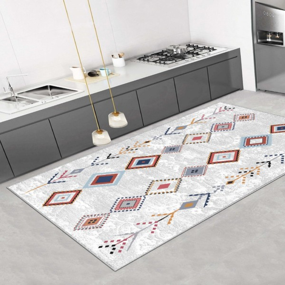 Thalia Home Dijital Baskılı Kaymaz Taban Yıkanabilir Mutfak Halısı Salon Halısı Yolluk - Gri - 80 x 300 cm Salon Halısı Fiyatı