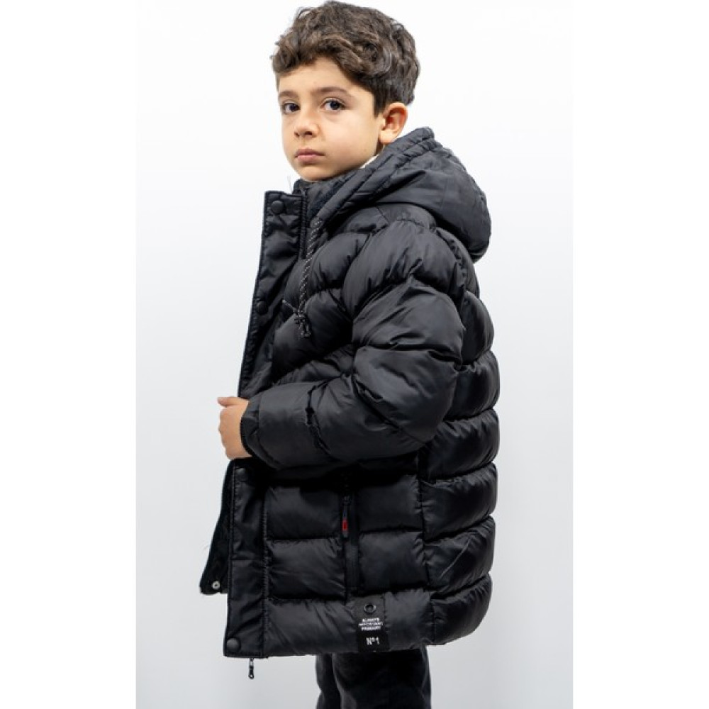 The Arslan Collection Erkek Çocuk Mont Kürklü Peluş Astarlı Çıkarılabilir Kapüşonlu Siyah Mont Erkek Çocuk Mont Fiyatı