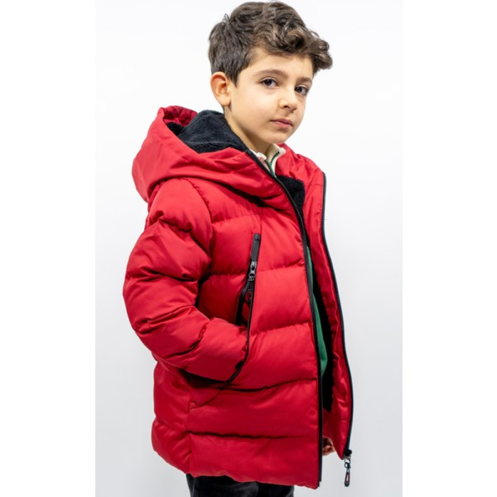 The Arslan Collection Kırmızı Erkek Çocuk Mont Kürklü Peluş Astarlı Sabit Kapüşonlu Kırmızı Çocuk Mont Erkek Çocuk Mont Fiyatı