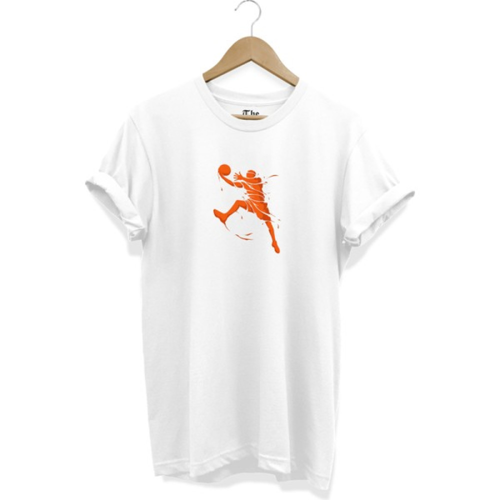 The Baskı Beyaz Basketbol Renkli Turnike Baskılı Tasarım Kısa Kollu T-Shirt Erkek T-shirt Fiyatı