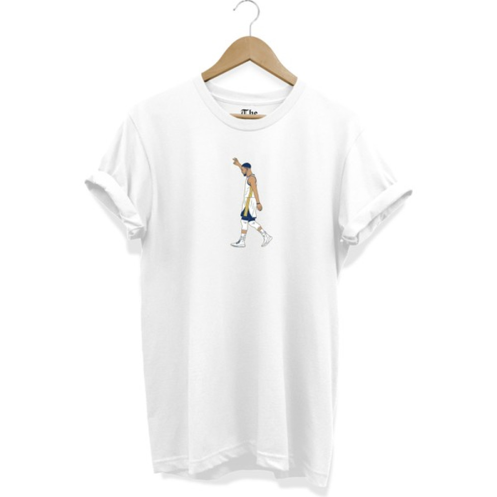 The Baskı Beyaz Stephen Curry Işaret Baskılı Kısa Kollu T-Shirt Erkek T-shirt Fiyatı
