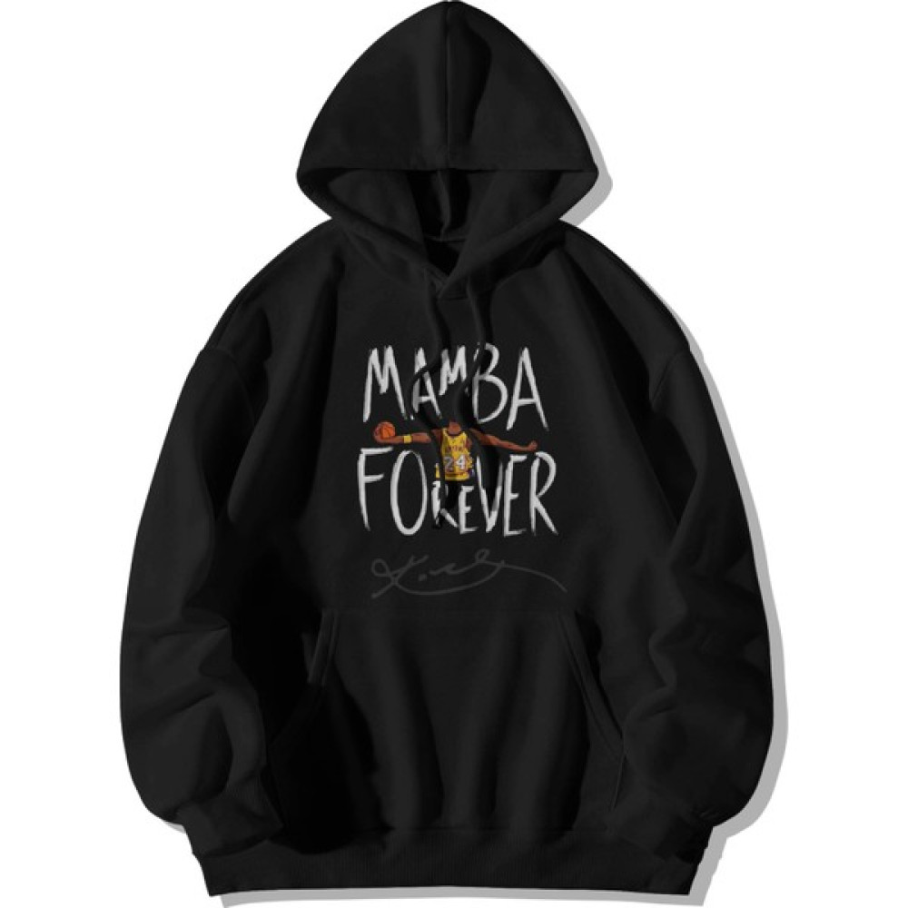 The Baski Kobe Basketbol Mamba Forever Baskılı Pamuk Içi Polar Premium Siyah Sweatshirt Erkek Sweatshirt Fiyatı