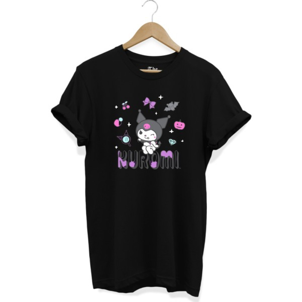 The Baski Kuromi Baskılı Çocuk Genç Pamuk Siyah Tişört Bayan T-shirt Fiyatı