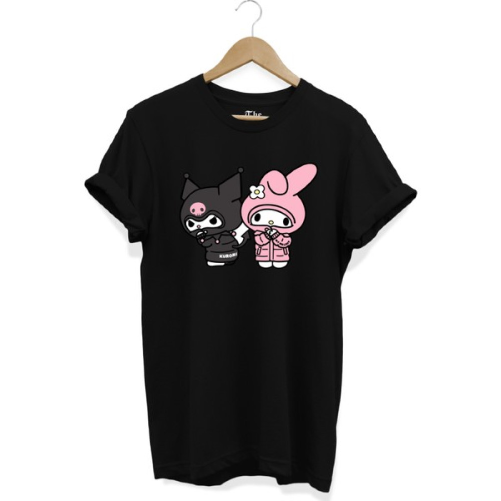 The Baski Kuromi Sevimli Baskılı Çocuk Genç Pamuk Siyah Tişört Bayan T-shirt Fiyatı