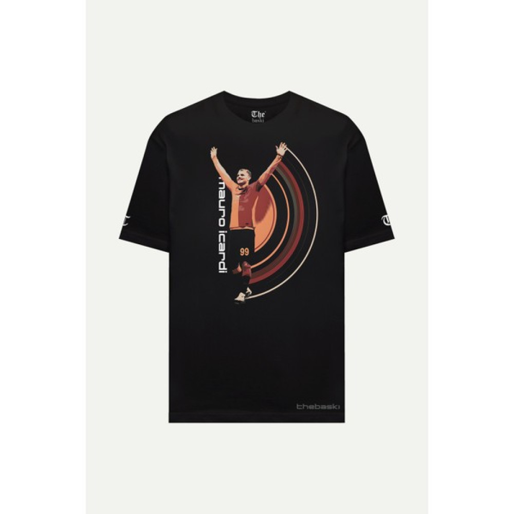 The Baski Siyah Mauro Icardi Gol Sevinmesi Baskılı Tişört Bayan T-shirt Fiyatı