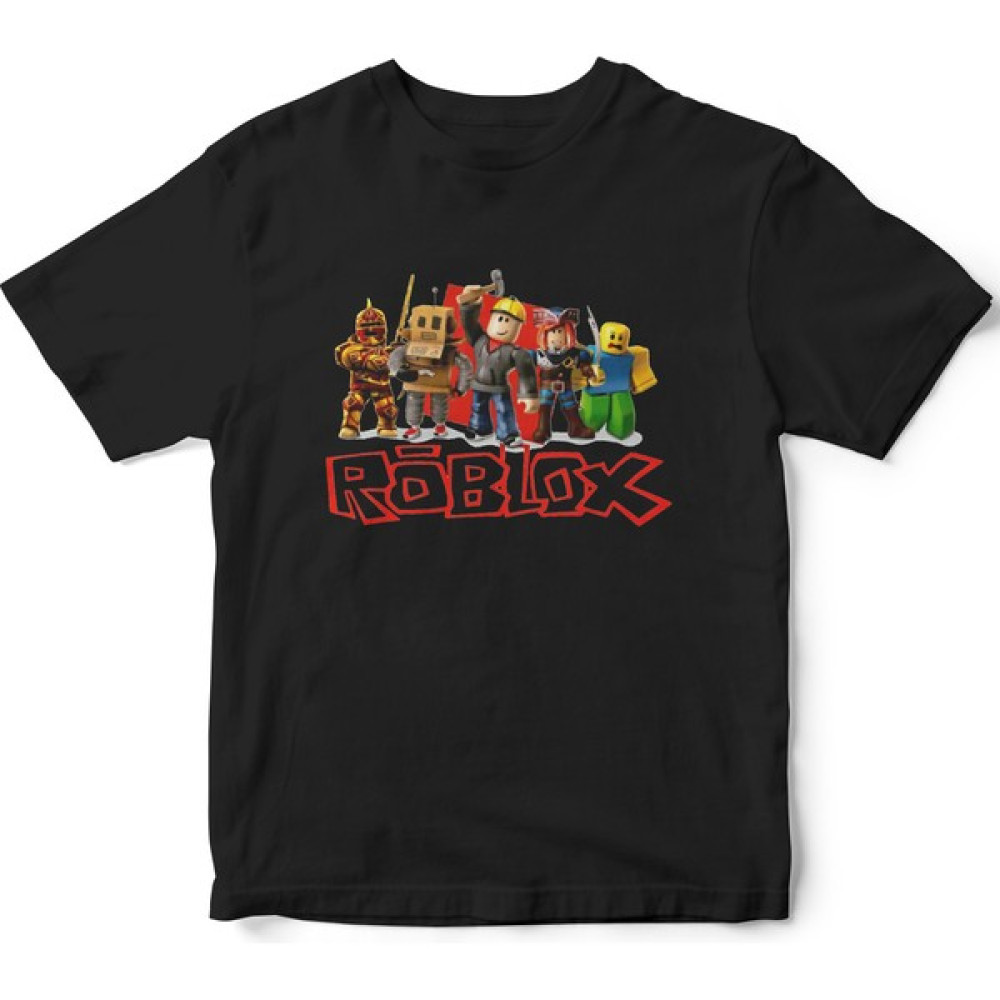 The Baskı Siyah Roblox Karakterleri Baskılı Çocuk T-Shirt Erkek Çocuk T-shirt Fiyatı