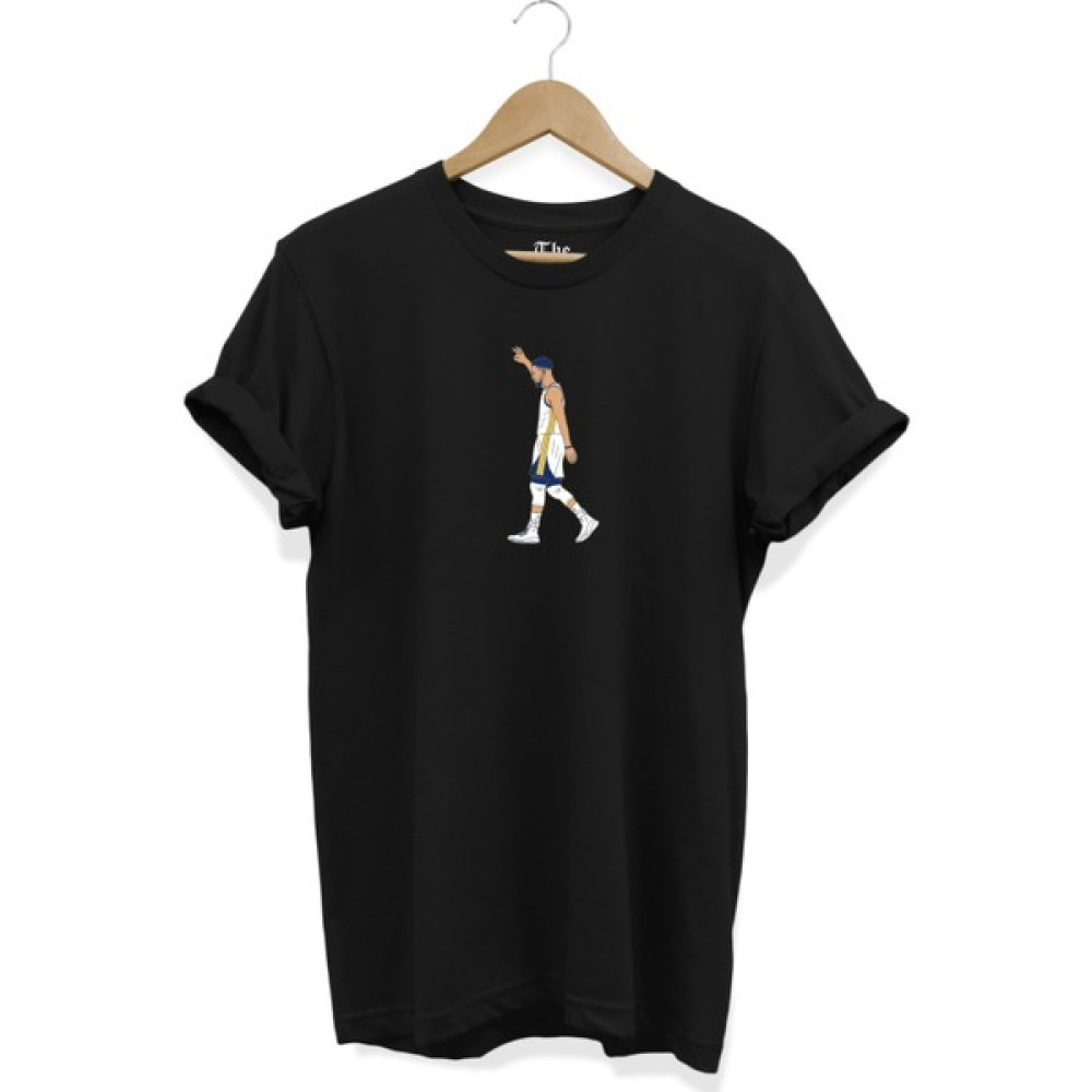 The Baskı Siyah Stephen Curry Işaret Baskılı Kısa Kollu T-Shirt Erkek T-shirt Fiyatı