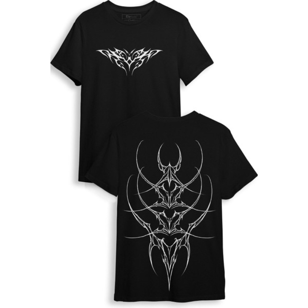 The Baski Street Wear Gotik Sokak Stili Tasarım Baskılı %100 Pamuk Premium Siyah Tişört Bayan T-shirt Fiyatı