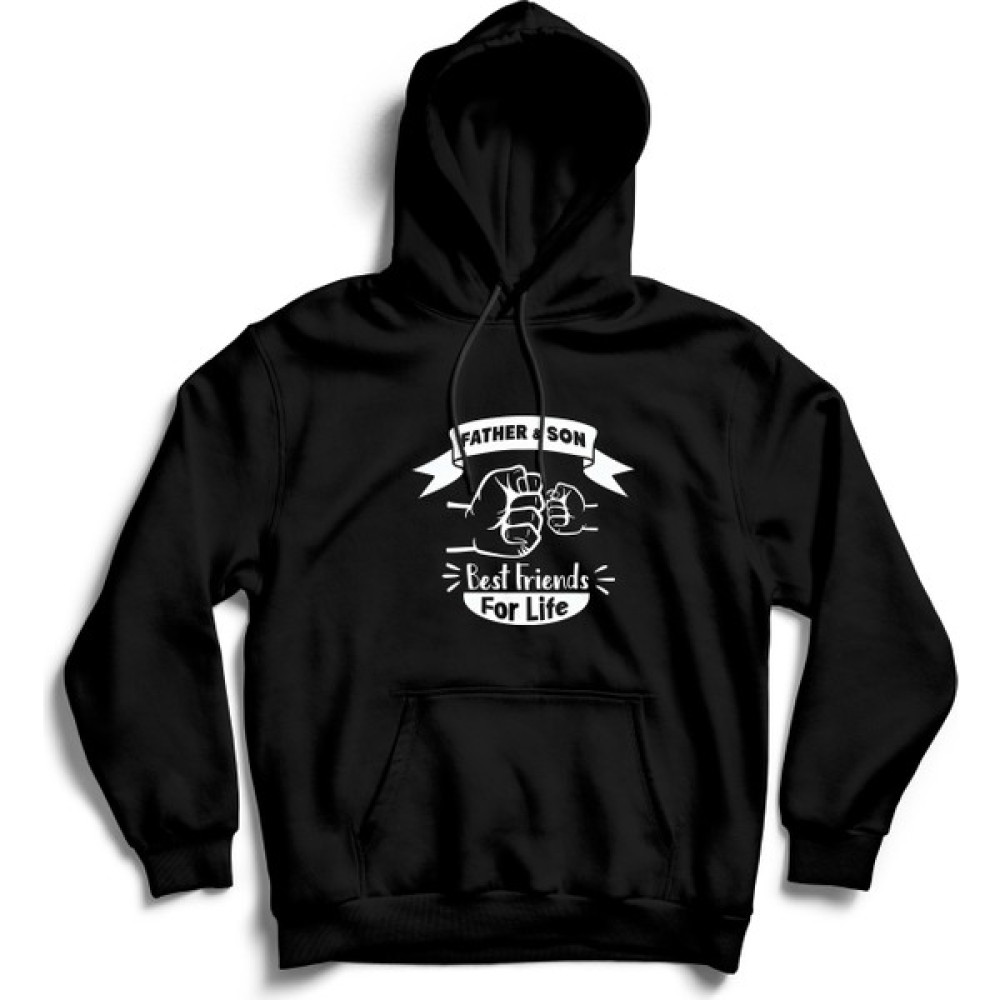 The Baskı Unisex Siyah Baba ve Oğul Babalar Günü Baskılı Kanguru Cepli Sweatshirt Erkek Sweatshirt Fiyatı