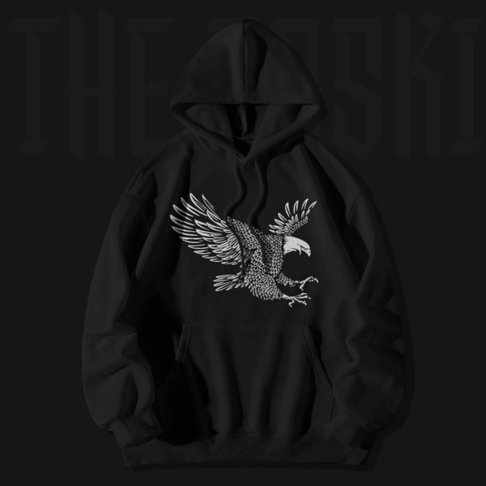 The Baski Unisex Siyah Beşiktaş Bjk Kartal Baskılı Pamuk Sweatshirt Erkek Sweatshirt Fiyatı