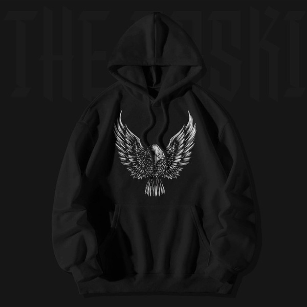 The Baski Unisex Siyah Kartal Beşiktaş Baskılı Pamuk Sweatshirt Erkek Sweatshirt Fiyatı