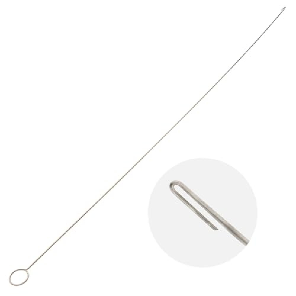 The Beadsmith Hook Eye Needle – Basic Elements – 10” Long Extra Fine Bead Stringing Tool, Quickly and Efficiently Load Beads onto Cord