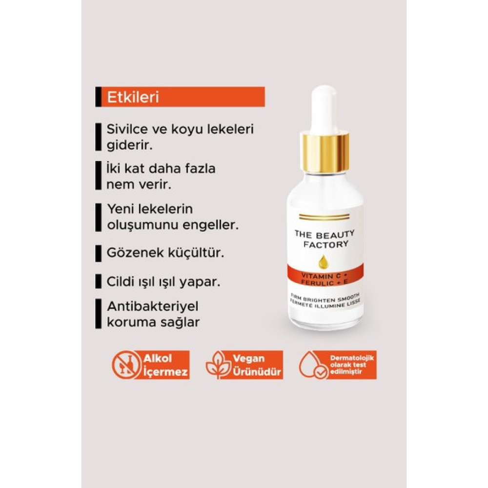 The Beauty Factory Vıtamınc+Ferulıc+E Fırmbrıghten Smooth Fermete Illumıne Lısse Leke Kremi Fiyatı