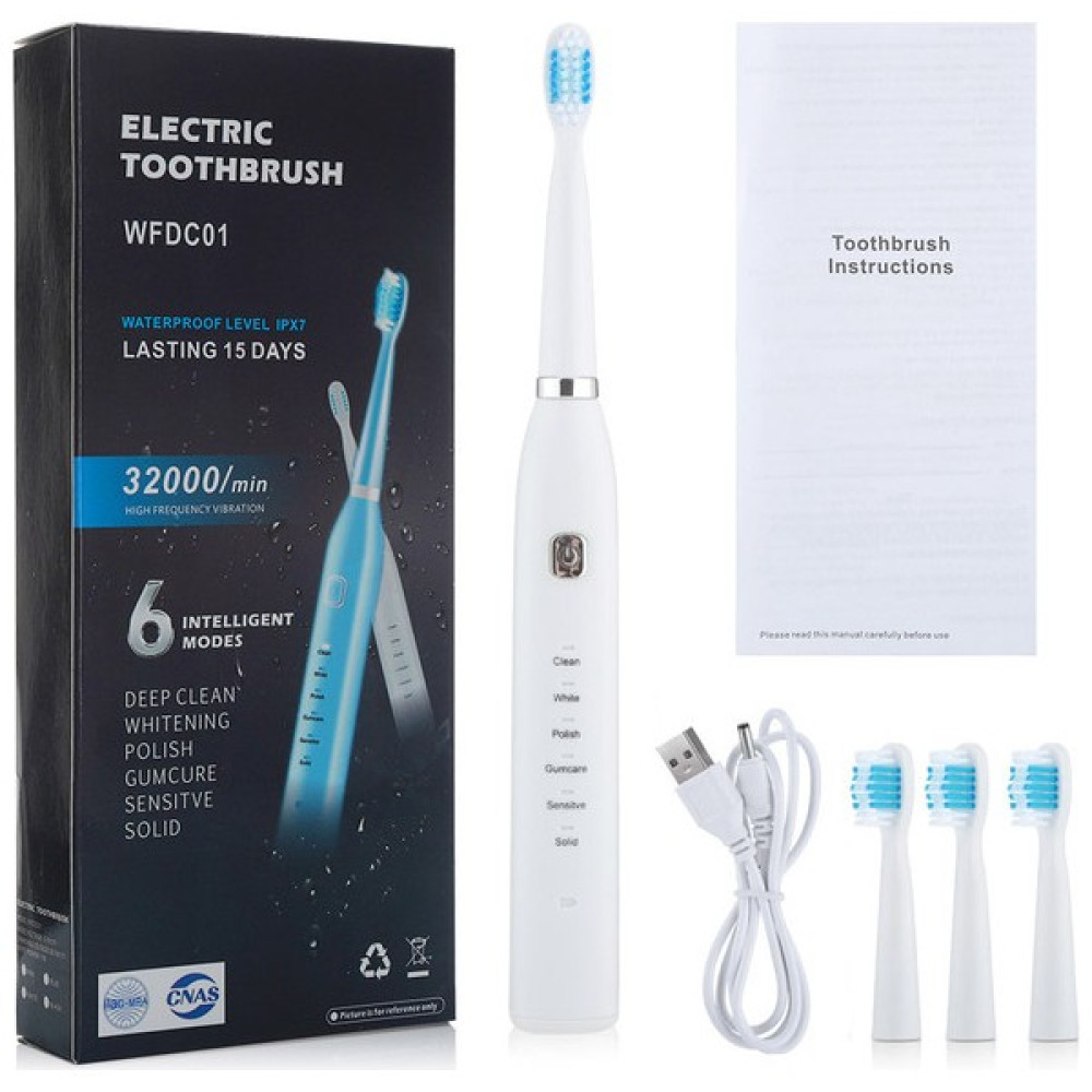 The Beauty Shop Elektrikli Diş Fırçası USB Şarj Edilebilir Profesyonel 6 Mod 6 Hız Diş Bakımı (Yurt Dışından) - Beyaz Şarjlı Diş Fırçası ve Aksesuarları Fiyatı
