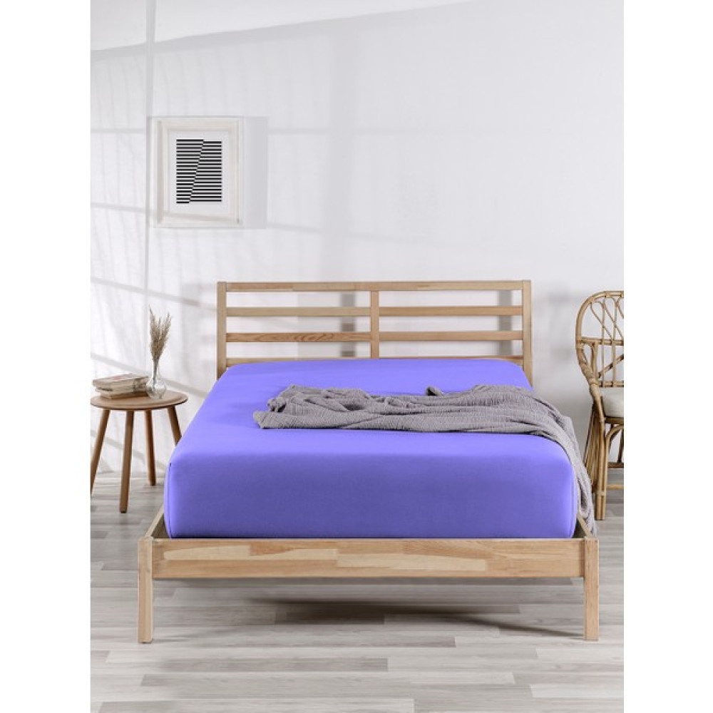The Berb | %100 Pamuklu | Tek/çift Kişilik Lastikli Çarşaf | Penye Çarşaf | Fitted Jersey - 100x200 - Lila Çarşaf Fiyatı
