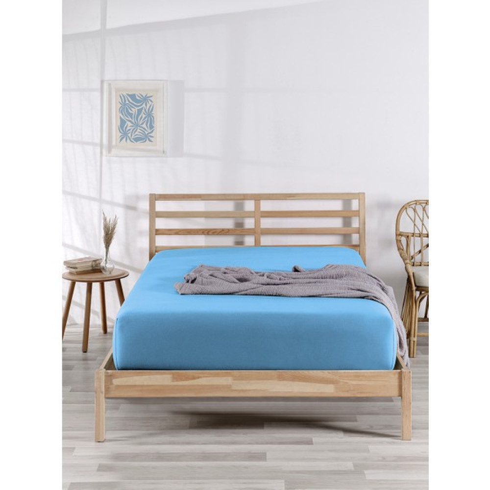 The Berb | %100 Pamuklu | Tek/çift Kişilik Lastikli Çarşaf | Penye Çarşaf | Fitted Jersey - 120x200 - Bebe Mavisi Çarşaf Fiyatı