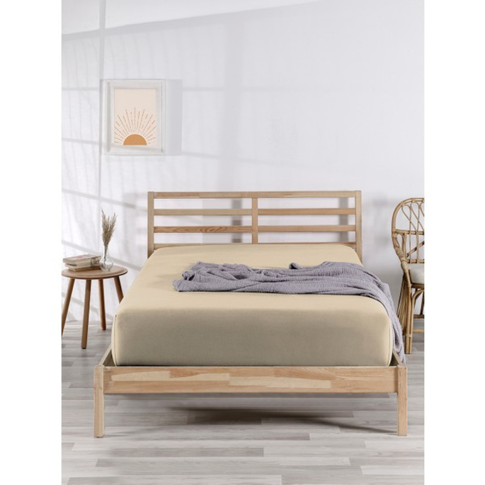 The Berb | %100 Pamuklu | Tek/çift Kişilik Lastikli Çarşaf | Penye Çarşaf | Fitted Jersey - 180x200 - Bej Çarşaf Fiyatı