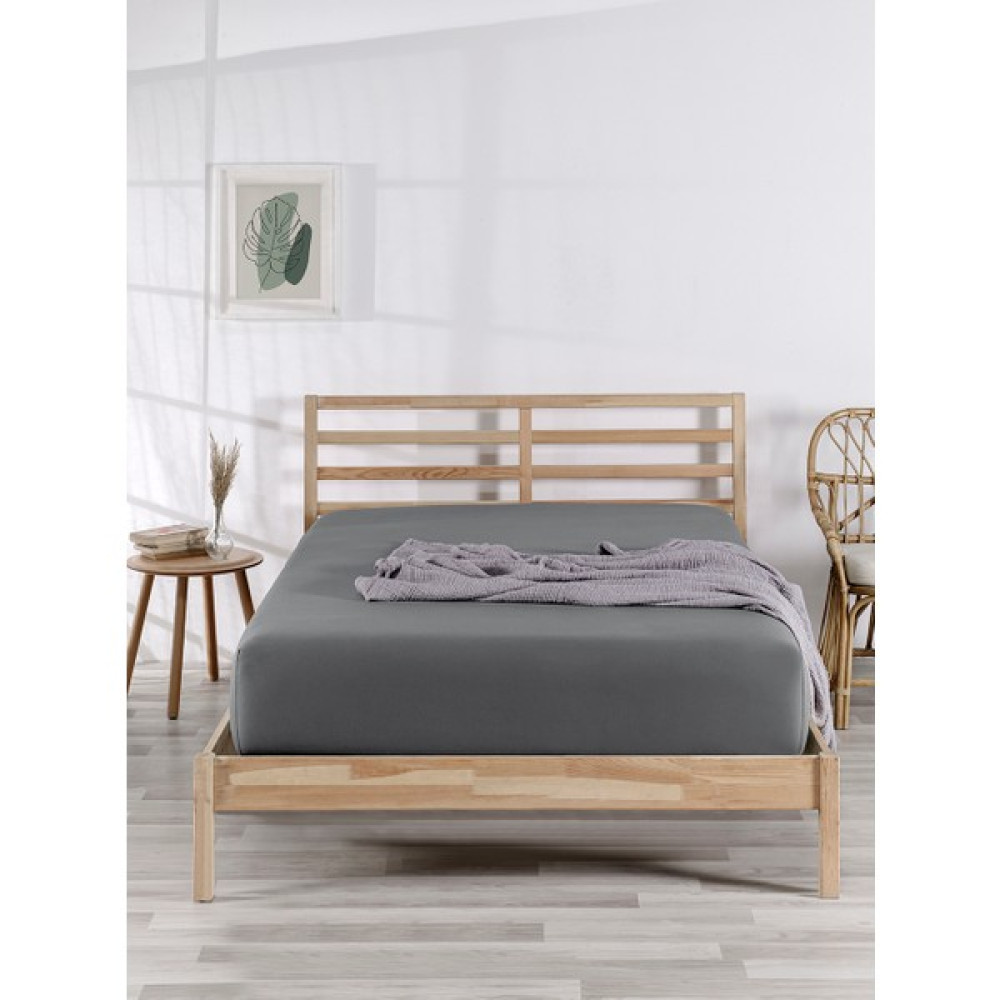 The Berb | %100 Pamuklu | Tek/çift Kişilik Lastikli Çarşaf | Penye Çarşaf | Fitted Jersey - 180x200 - Gri Çarşaf Fiyatı