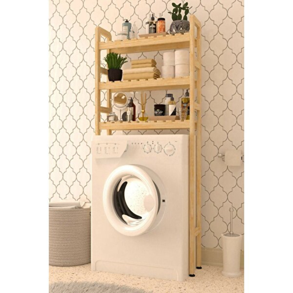 The Best Shopping Ahşap Çamaşır Makinesi Üstü Düzenleyici Raf 150X68X21CM Banyo Çamaşır Makinesi Do Gardrop & Dolap Fiyatı
