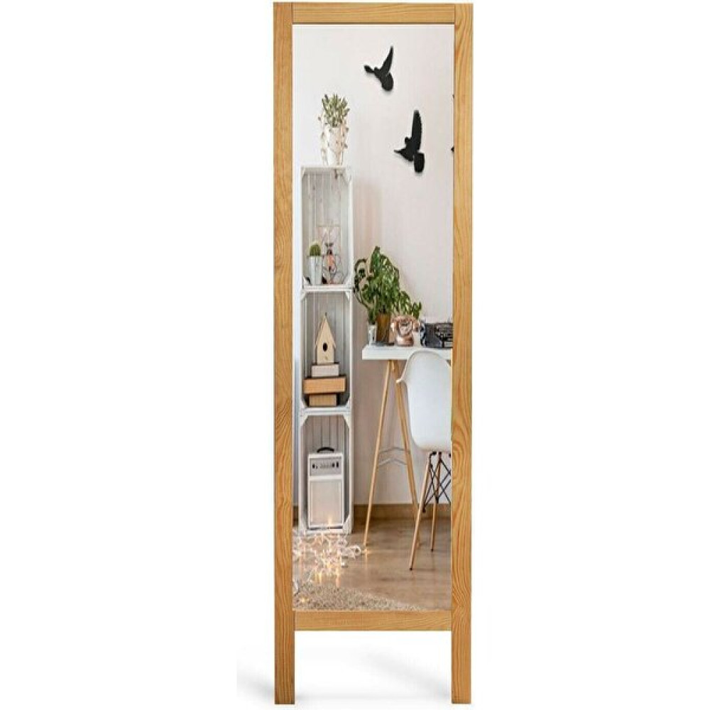 The Best Shopping Doğal Ahşap Boy Aynası 145X41 Dresuar / Makyaj Masası Fiyatı