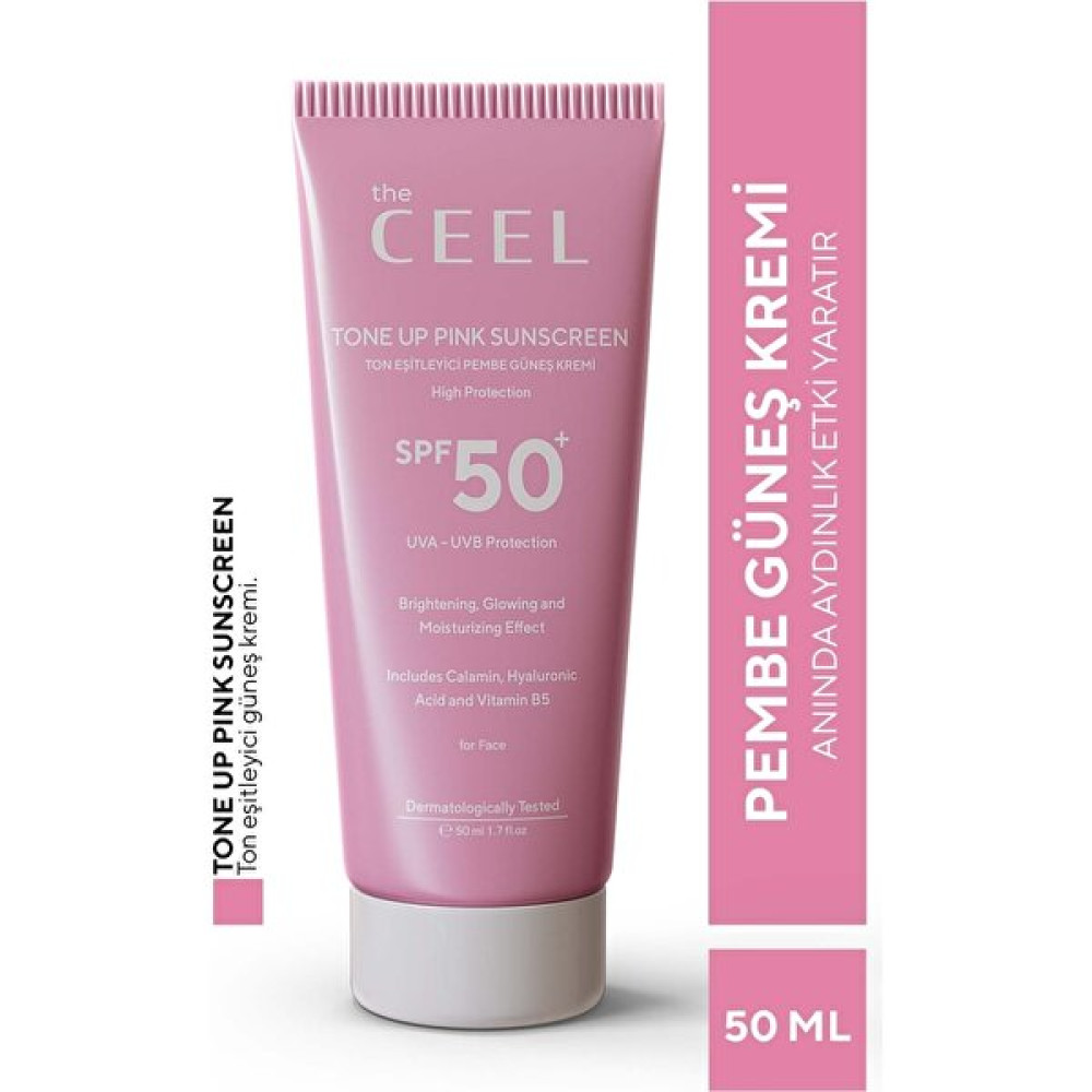 The Ceel Spf 50+ Tone Up Pink Sunscreen Ton Eşitleyici Yüz Güneş Kremi 50 ml Güneş Kremleri ve Losyonları Fiyatı