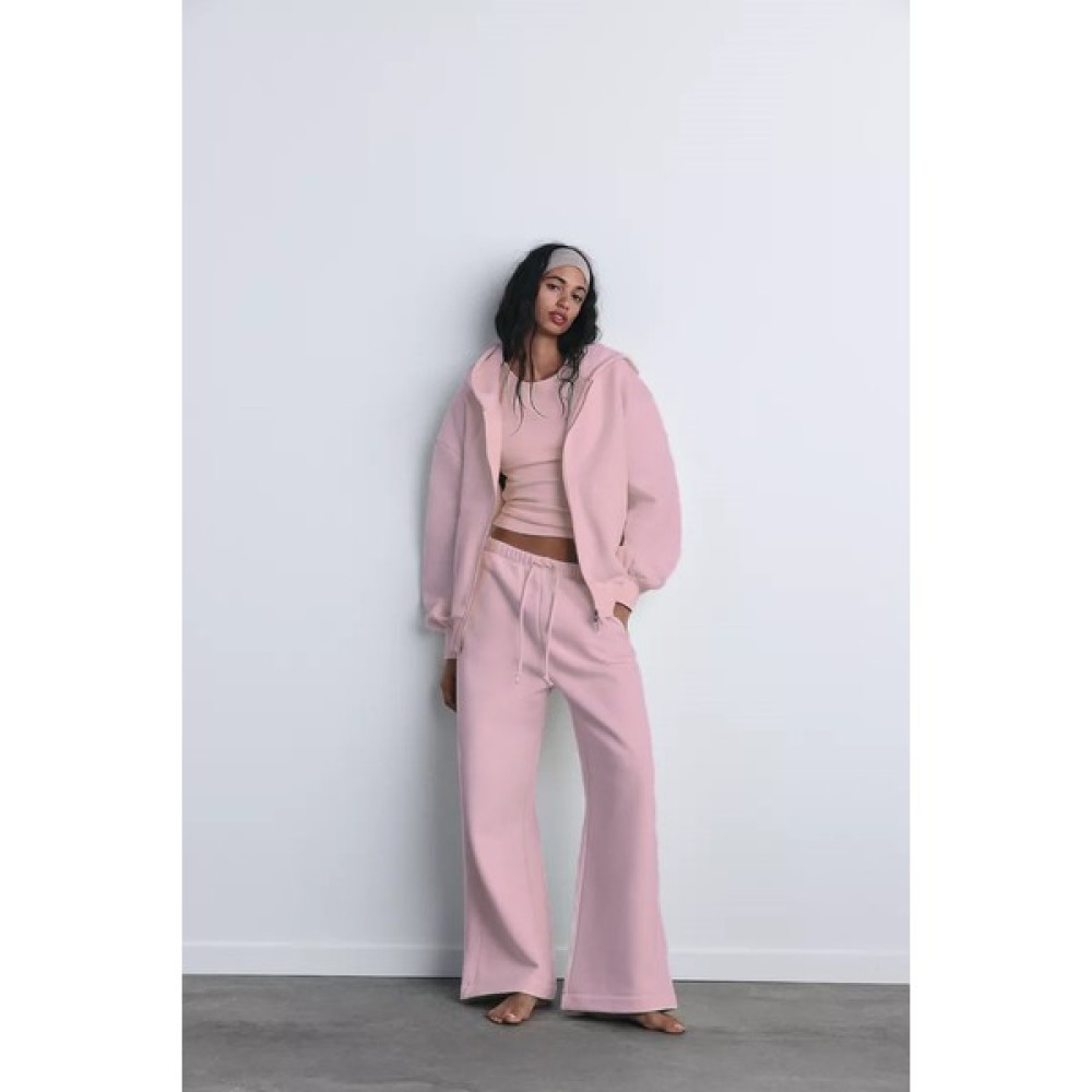 The Champ Clothing Içi Polar Oversize Kesim Kapüşonlu Pembe Eşofman Takımı Kadın Eşofman Fiyatı