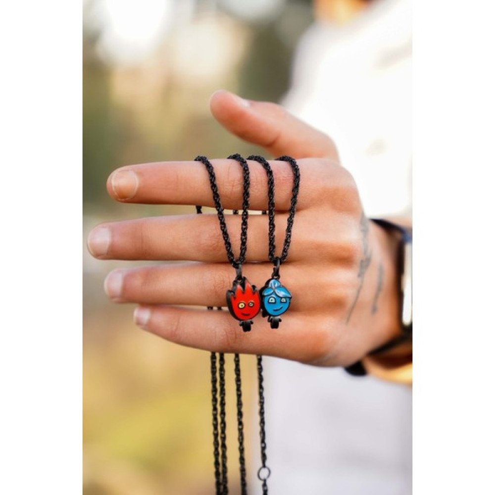The Collection Mıknatıslı Su ve Ateş Kolye Best Friend Arkadaşlık Sevgili Çift Kolyesi - Gümüş Bijuteri Kolye Fiyatı