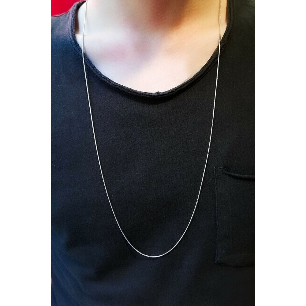 The Collection Unisex Gümüş Ince Yılan Model Uzun Zincir Kolye 75 Cm Bijuteri Kolye Fiyatı