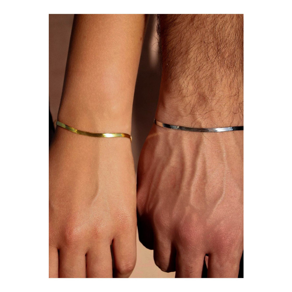 The Collection Unisex Kararmaz Çelik 2li Yassı İtalyan Arkadaşlık Sevgili Çift Bilekliği Çelik Bilezik Fiyatı