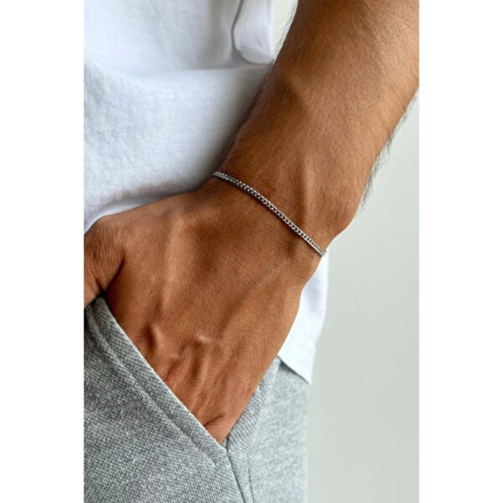 The Collection Unisex Kararmaz Ultra Ince Klasik Zincir Gümüş Çelik Bileklik Saat ve Bileklik Aksesuarı Fiyatı