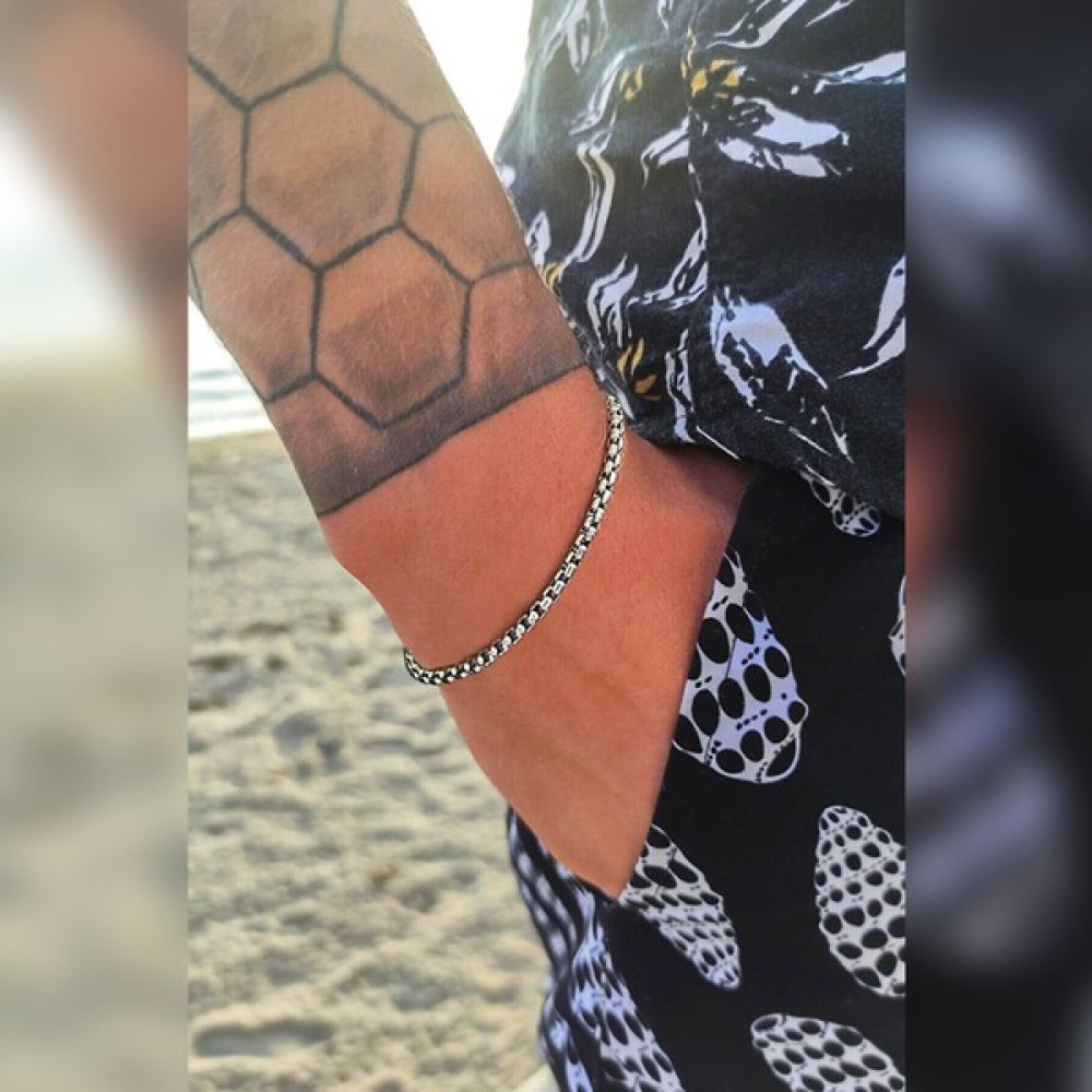 The Collection Unisex Örme Arnavut Zinciri Kararmaz Çelik Bileklik - Gümüş Saat ve Bileklik Aksesuarı Fiyatı