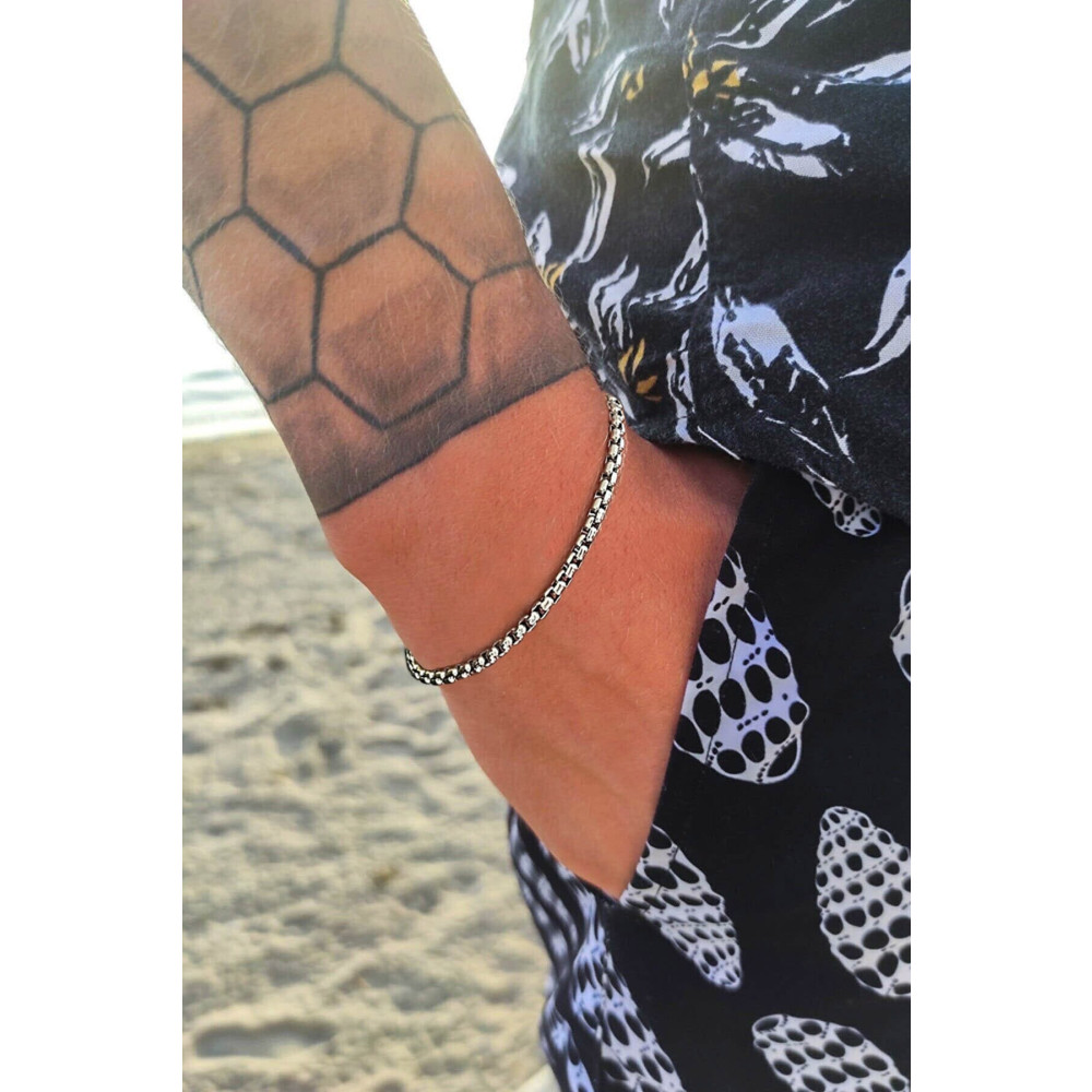The Collection Unisex Örme Arnavut Zinciri Kararmaz Gümüş Çelik Bileklik Çelik Bilezik Fiyatı
