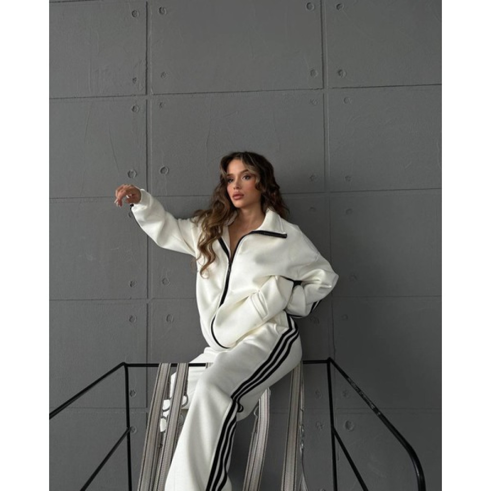 The Cool Deer Şeritli Baskısız 3 Iplik Kalın Unisex Oversize Eşofman Altı Hırka Eşofman Takımı Kadın Eşofman Fiyatı