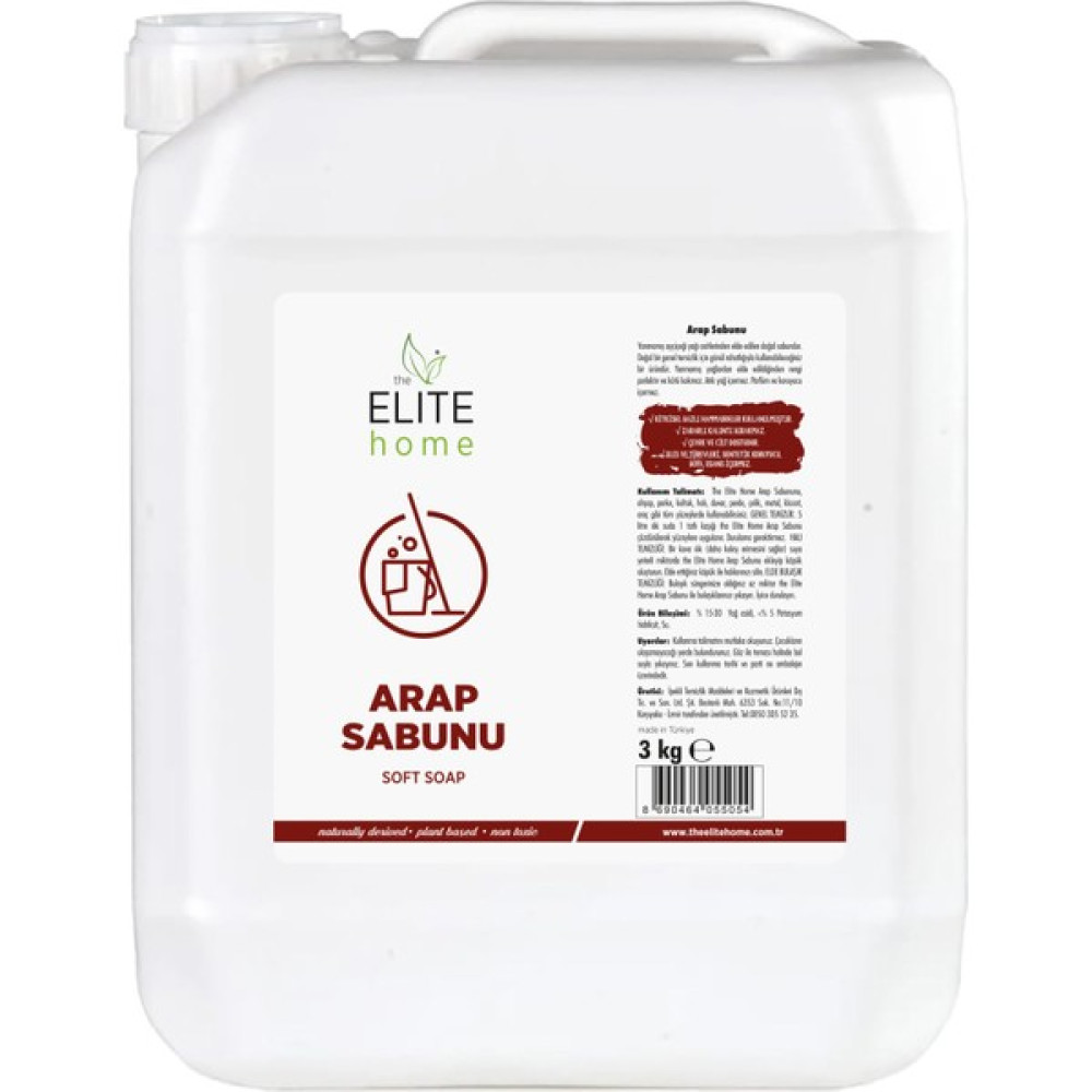 The Elite Home Arap Sabunu Sıvı Parfümsüz 3 kg Parlatıcı ve Temizleyiciler Fiyatı