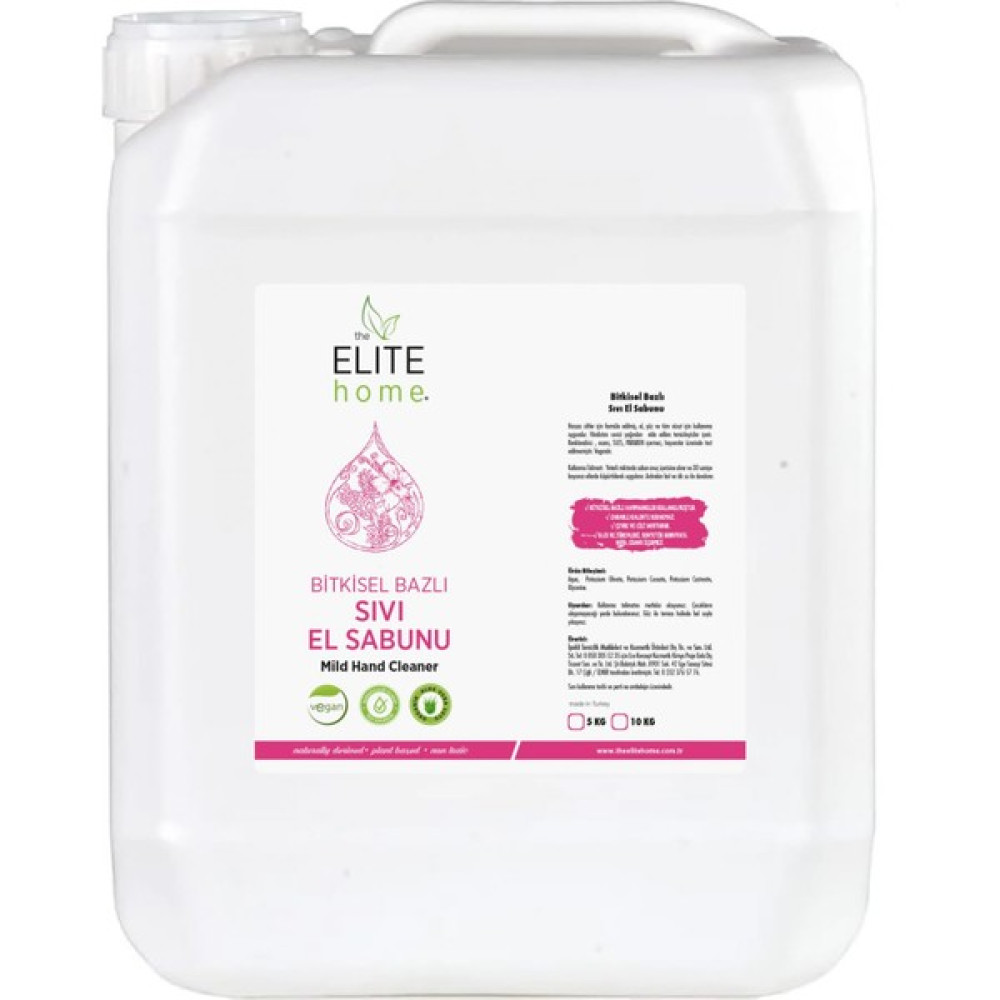 The Elite Home Bitkisel Bazlı ve Vegan Sertifikalı Sıvı El Sabunu 5 kg ,kokusuz El Bakımı Fiyatı