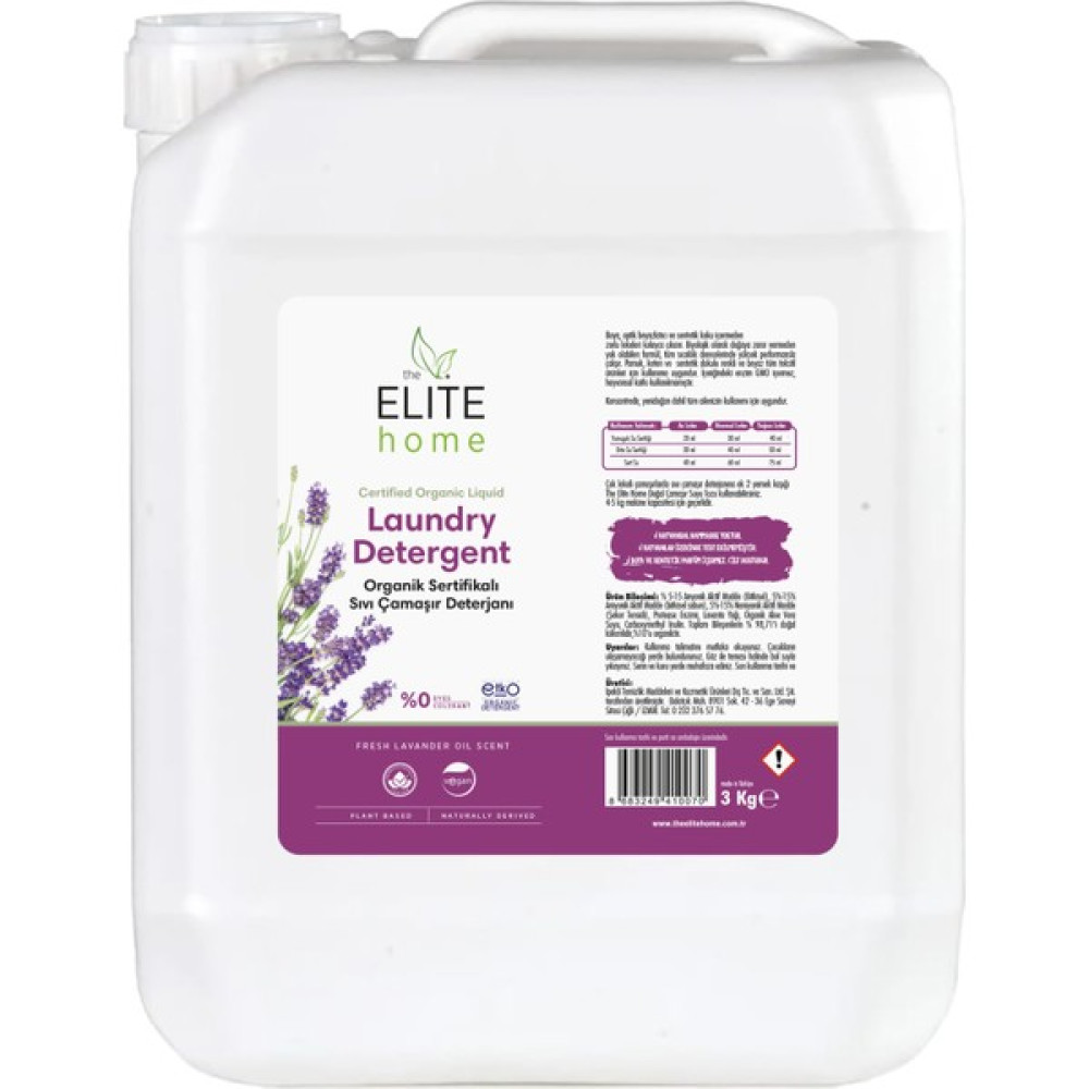The Elite Home Organik Sertifikalı Sıvı Çamaşır Deterjanı 3 kg (Lavanta) Çamaşır Deterjanı Fiyatı